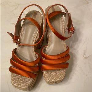 Sam Edelman Orange Espadrille Ankle Strap Shoes